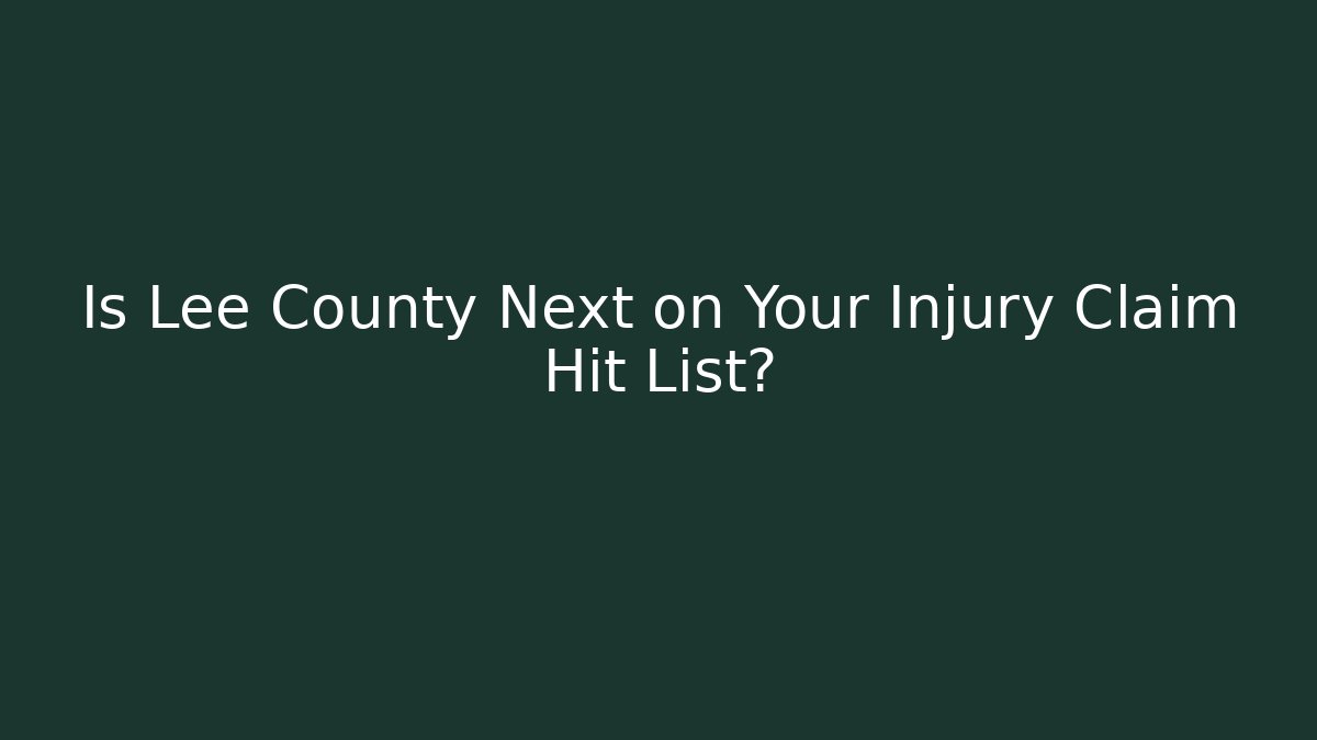 Is Lee County Next on Your Injury Claim Hit List?