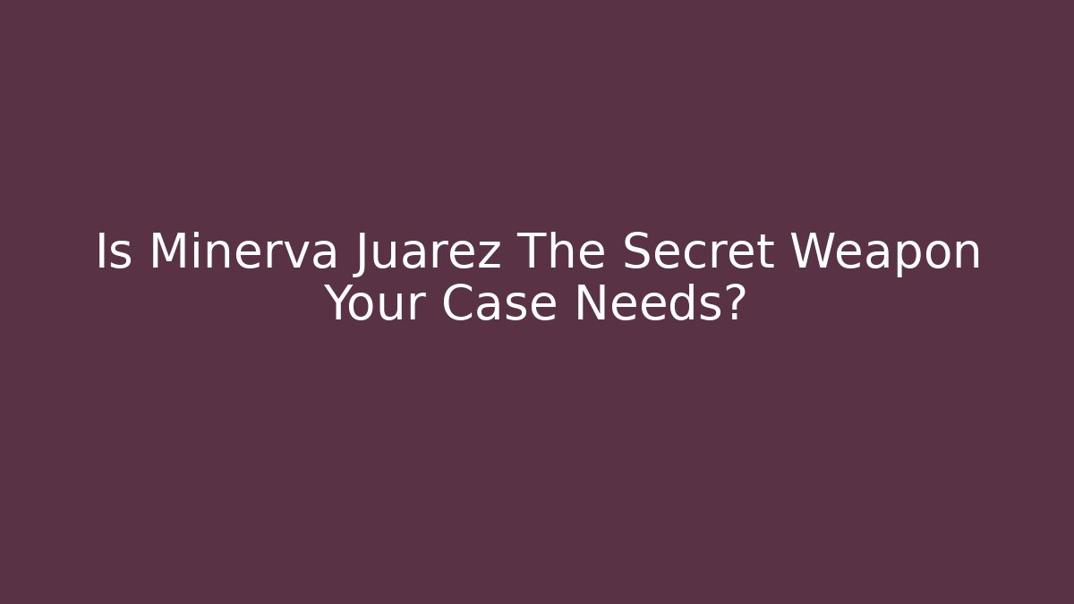 Is Minerva Juarez The Secret Weapon Your Case Needs? - V Auction