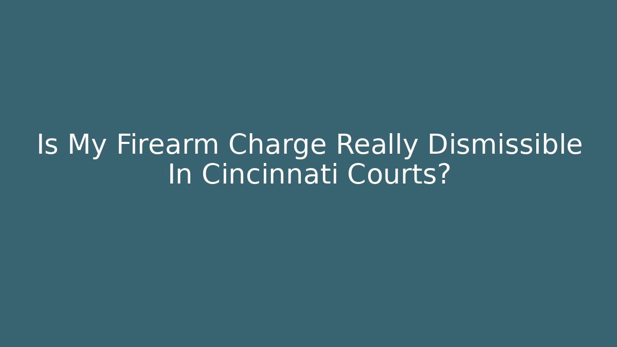 Is My Firearm Charge Really Dismissible In Cincinnati Courts?