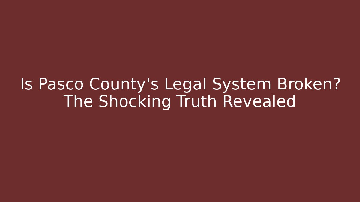 Is Pasco County's Legal System Broken? The Shocking Truth Revealed - V Auction