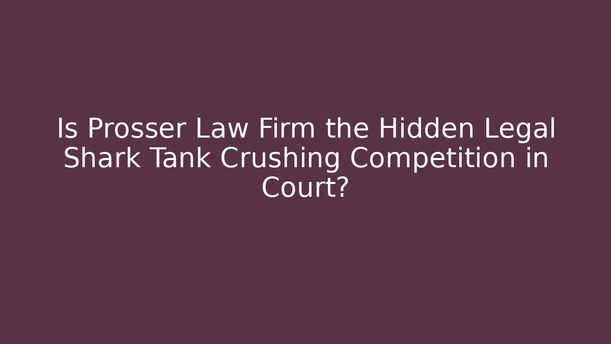 Is Prosser Law Firm the Hidden Legal Shark Tank Crushing Competition in Court? - V Auction