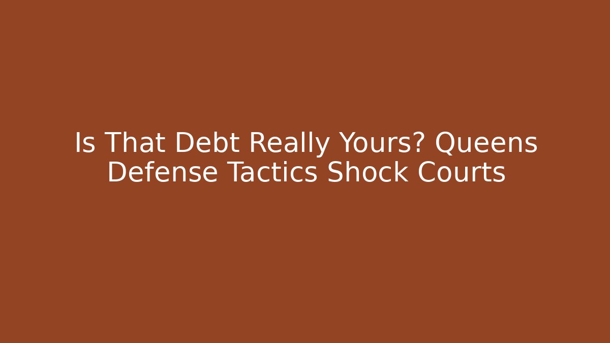 Is That Debt Really Yours? Queens Defense Tactics Shock Courts - V Auction