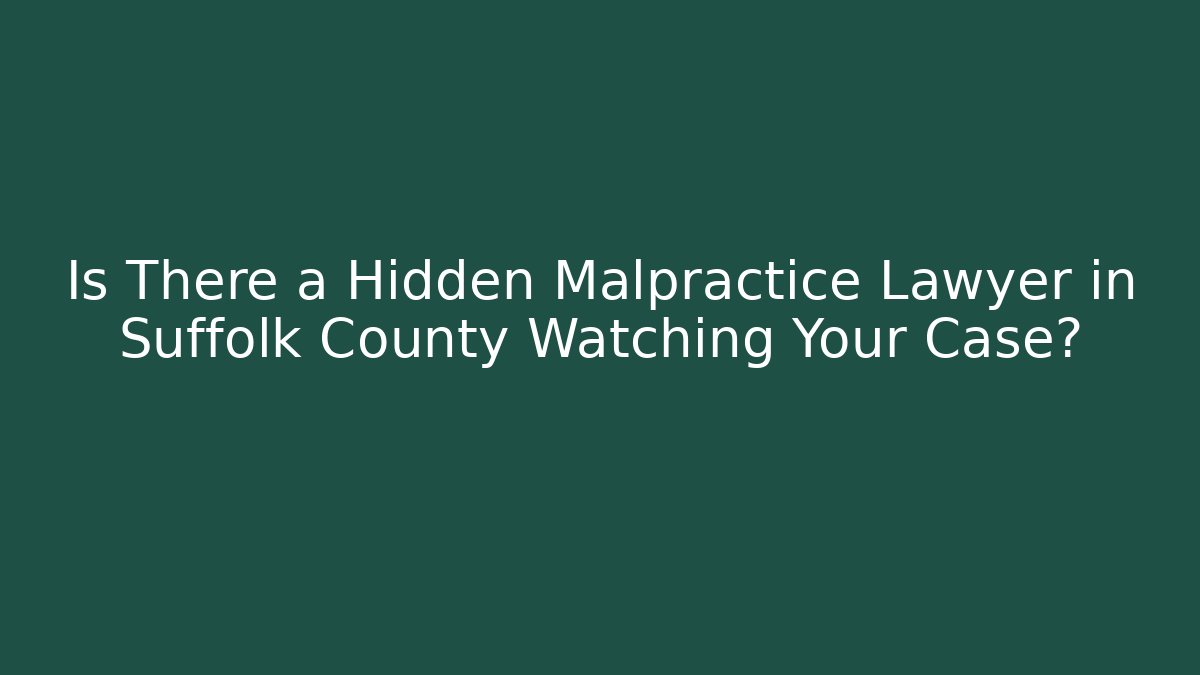 Is There a Hidden Malpractice Lawyer in Suffolk County Watching Your Case?
