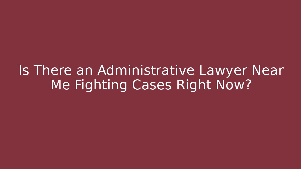 Is There an Administrative Lawyer Near Me Fighting Cases Right Now? - V Auction