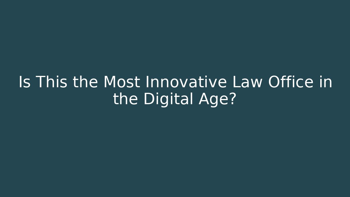 Is This the Most Innovative Law Office in the Digital Age? - V Auction