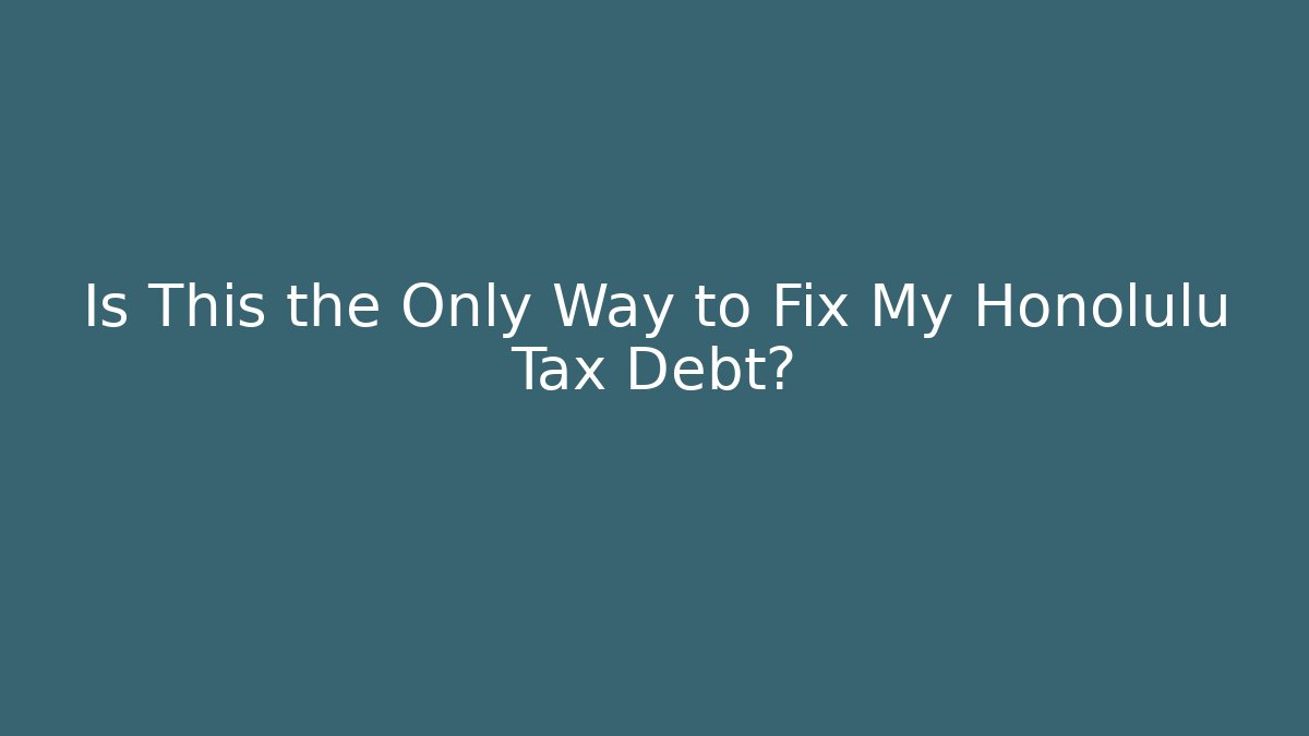 Is This the Only Way to Fix My Honolulu Tax Debt?