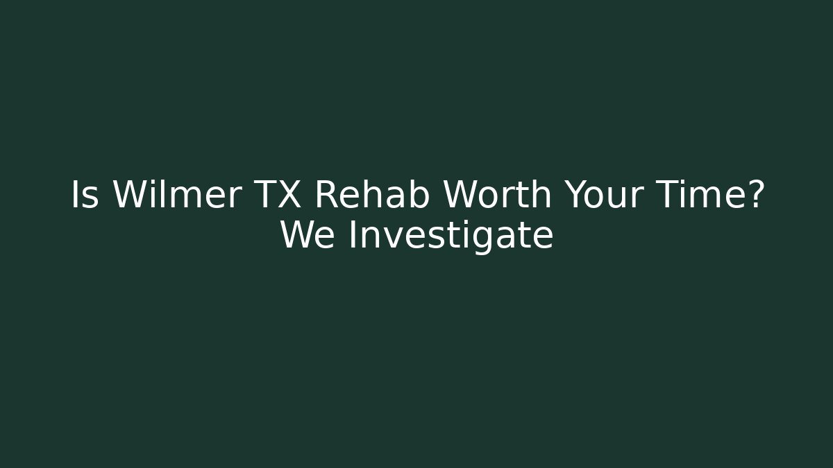 Is Wilmer TX Rehab Worth Your Time? We Investigate - V Auction