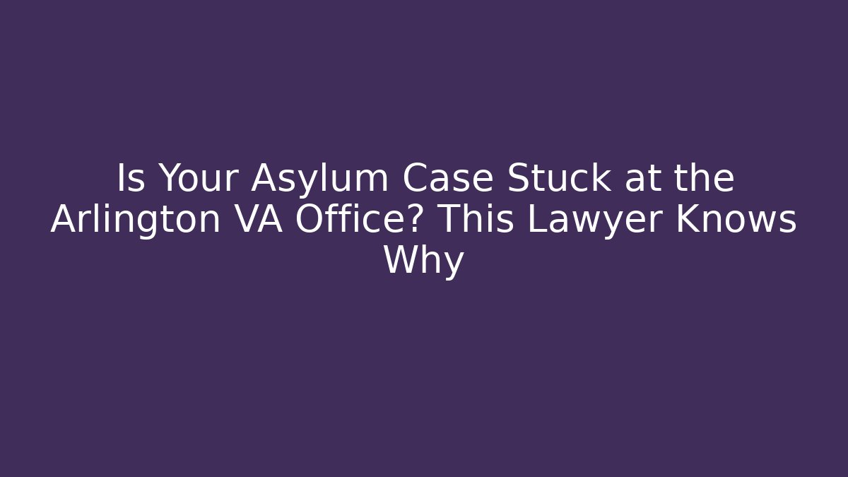 Is Your Asylum Case Stuck at the Arlington VA Office? This Lawyer Knows Why - V Auction
