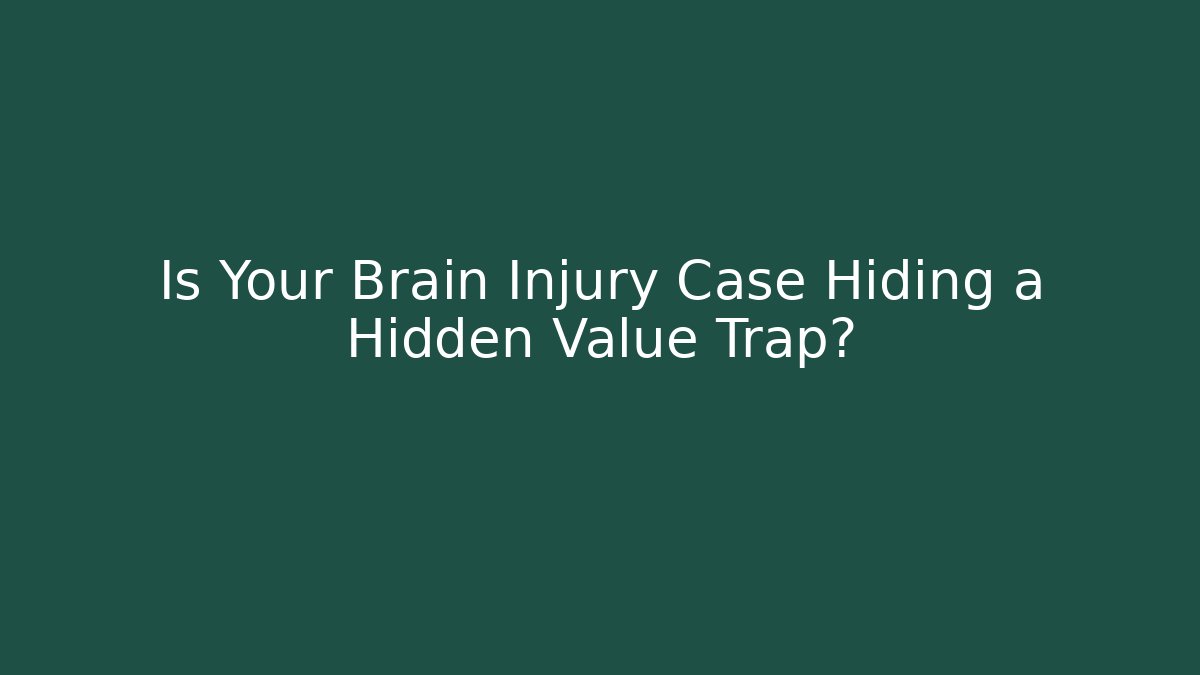 Is Your Brain Injury Case Hiding a Hidden Value Trap?
