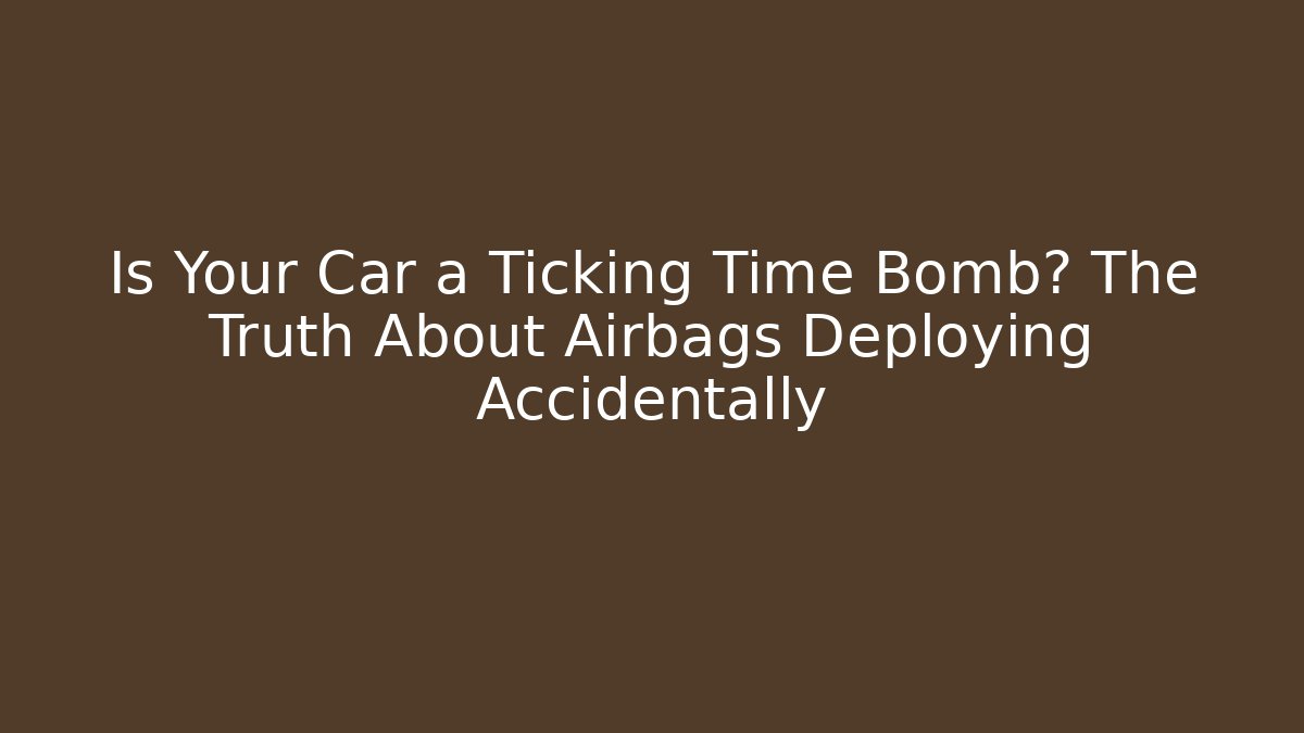 Is Your Car a Ticking Time Bomb? The Truth About Airbags Deploying Accidentally