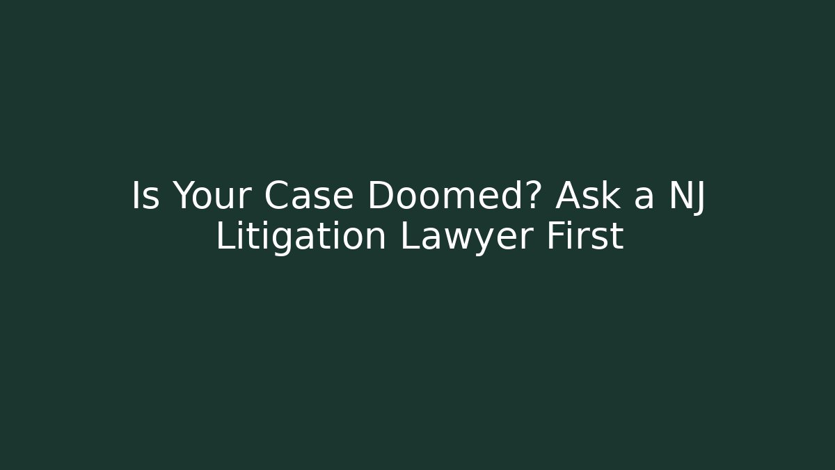 Is Your Case Doomed? Ask a NJ Litigation Lawyer First - V Auction