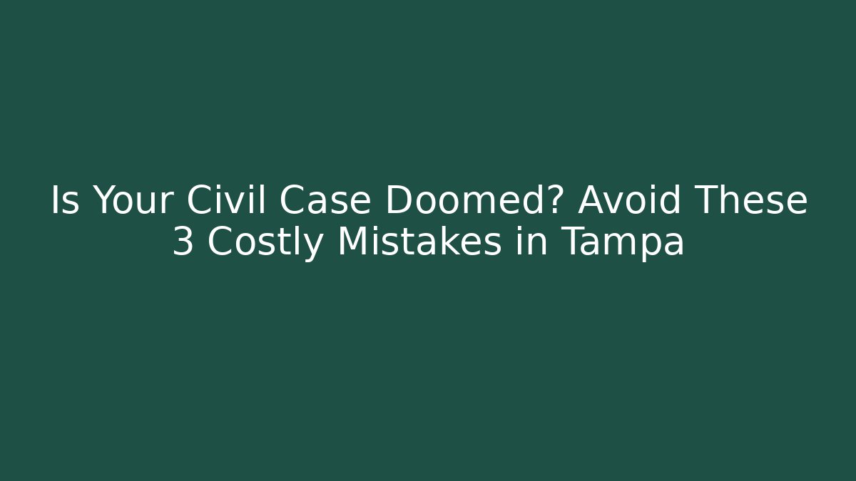 Is Your Civil Case Doomed? Avoid These 3 Costly Mistakes in Tampa