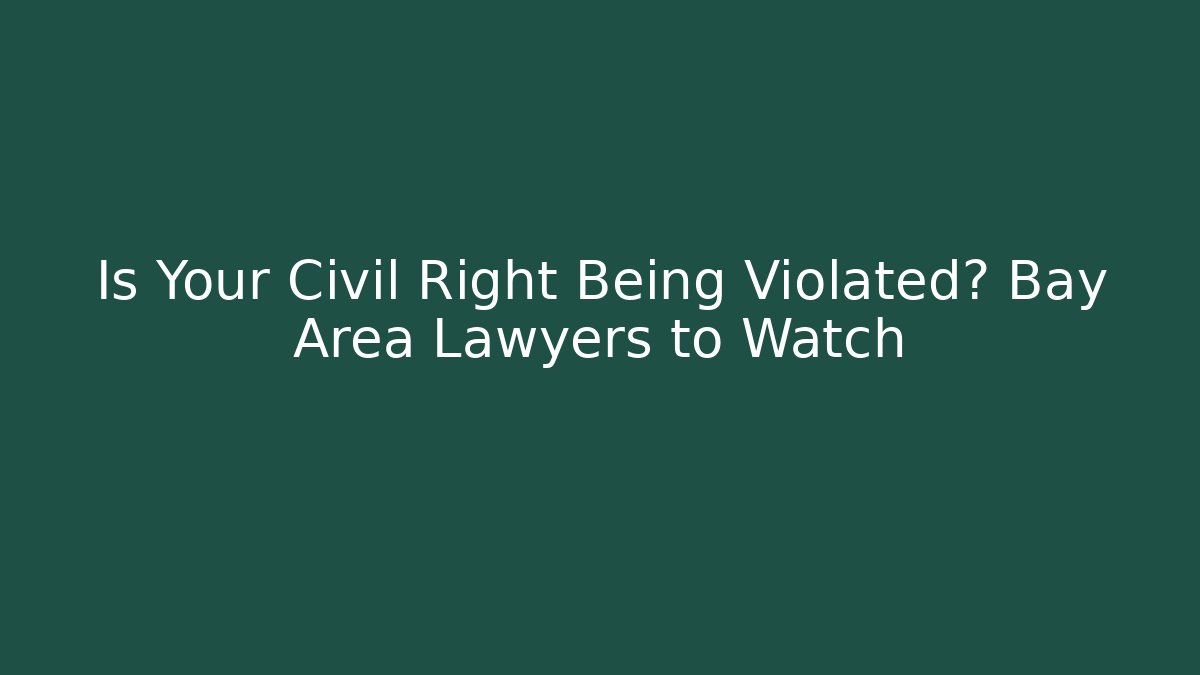 Is Your Civil Right Being Violated? Bay Area Lawyers to Watch