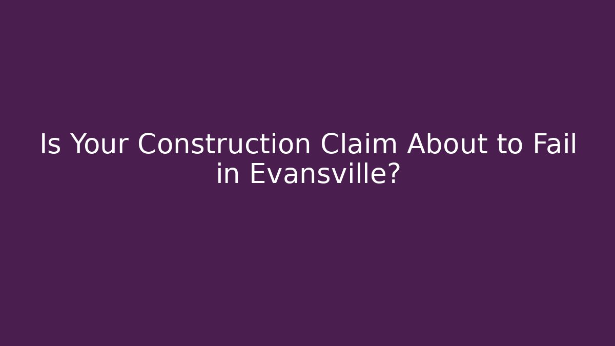 Is Your Construction Claim About to Fail in Evansville?