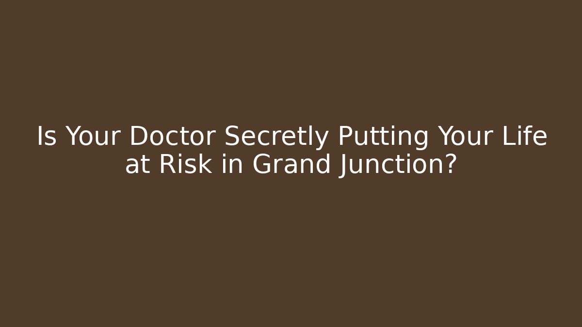 Is Your Doctor Secretly Putting Your Life at Risk in Grand Junction? - V Auction