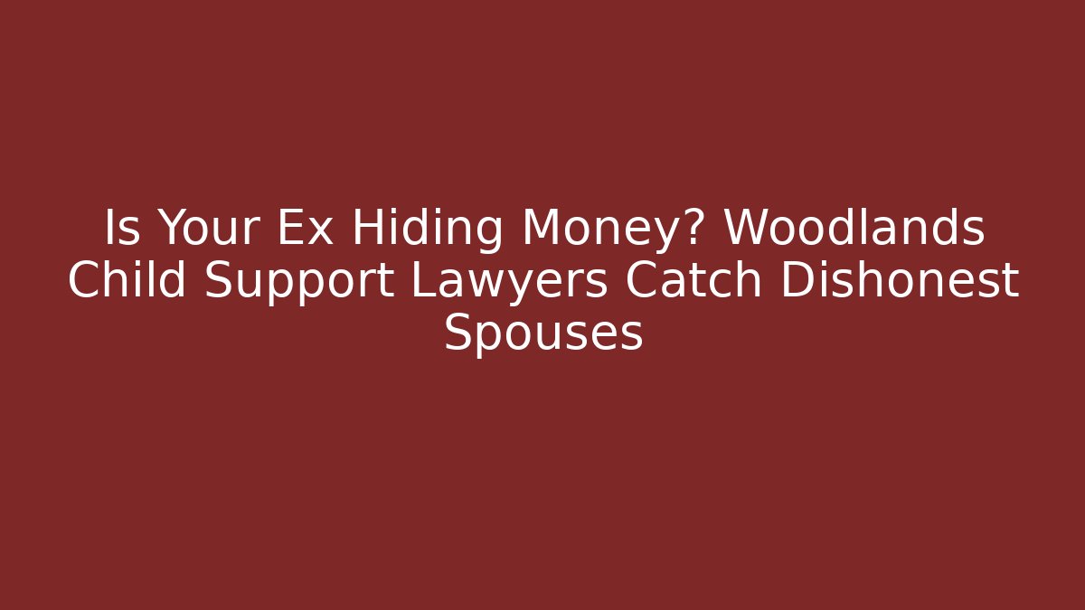 Is Your Ex Hiding Money? Woodlands Child Support Lawyers Catch Dishonest Spouses