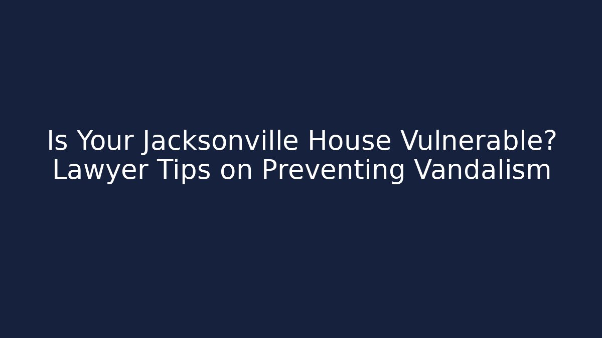 Is Your Jacksonville House Vulnerable? Lawyer Tips on Preventing Vandalism
