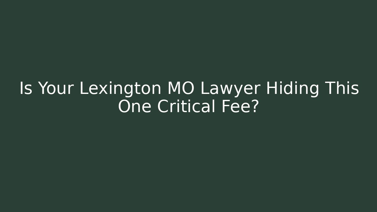 Is Your Lexington MO Lawyer Hiding This One Critical Fee?