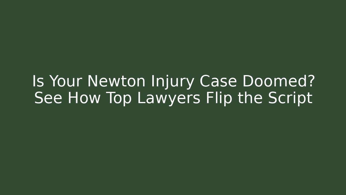 Is Your Newton Injury Case Doomed? See How Top Lawyers Flip the Script