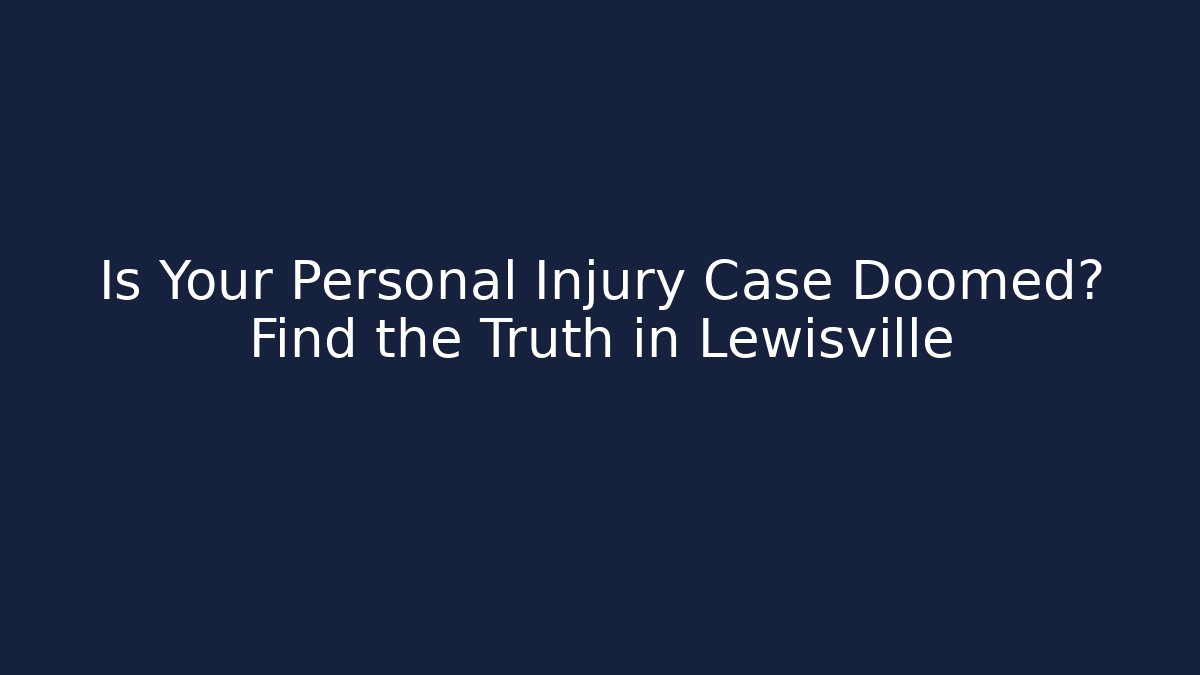 Is Your Personal Injury Case Doomed? Find the Truth in Lewisville