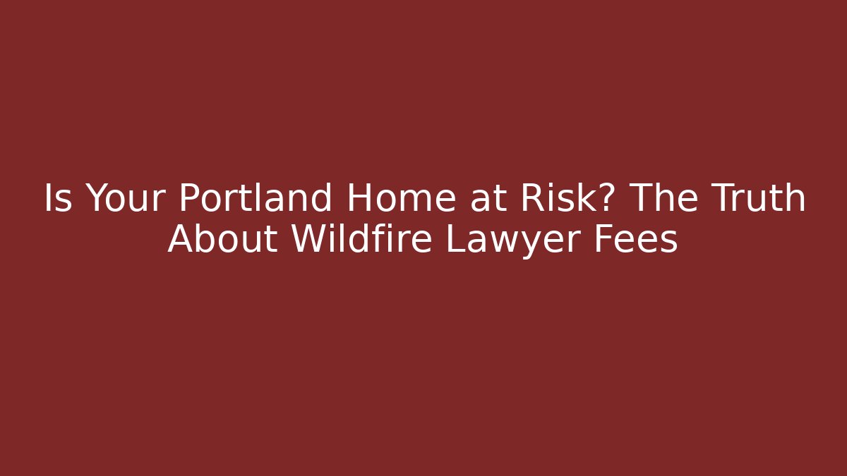 Is Your Portland Home at Risk? The Truth About Wildfire Lawyer Fees
