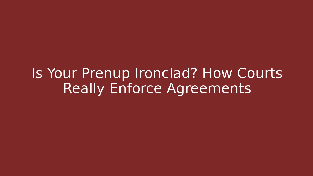 Is Your Prenup Ironclad? How Courts Really Enforce Agreements