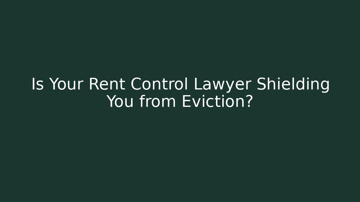 Is Your Rent Control Lawyer Shielding You from Eviction? - V Auction