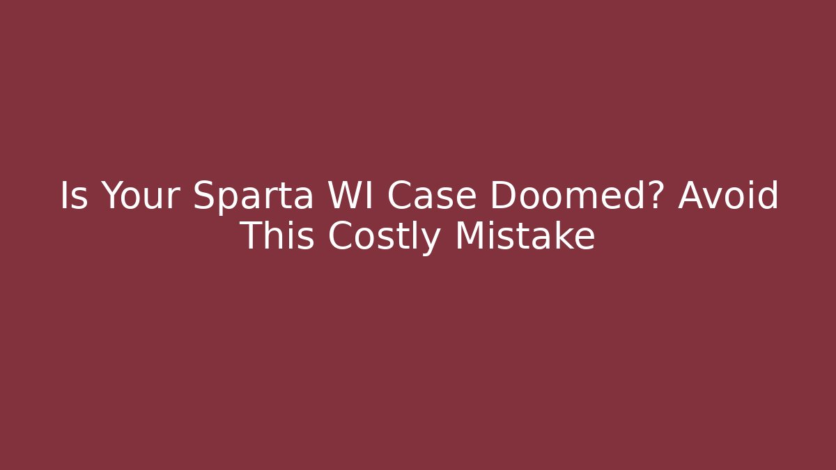 Is Your Sparta WI Case Doomed? Avoid This Costly Mistake