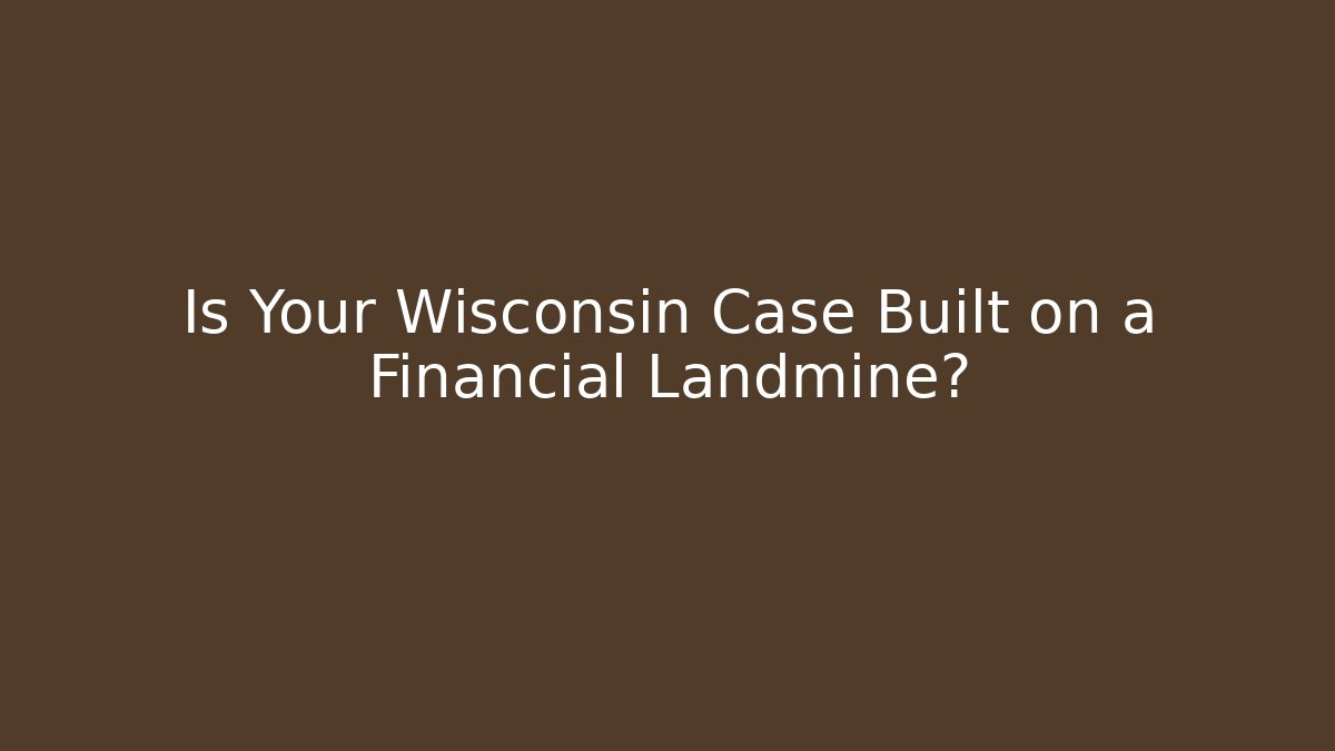 Is Your Wisconsin Case Built on a Financial Landmine? - V Auction