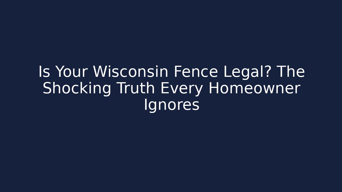 Is Your Wisconsin Fence Legal? The Shocking Truth Every Homeowner Ignores