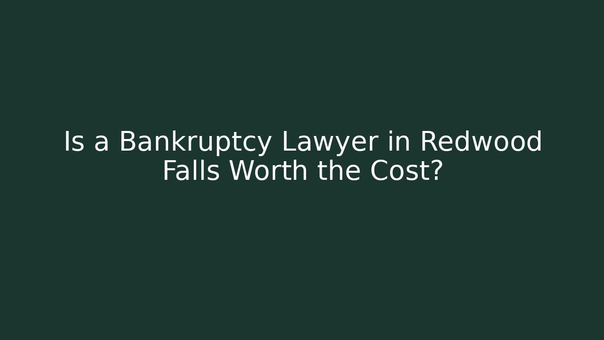 Is a Bankruptcy Lawyer in Redwood Falls Worth the Cost?
