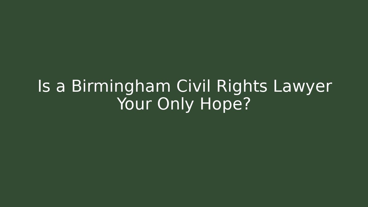 Is a Birmingham Civil Rights Lawyer Your Only Hope?