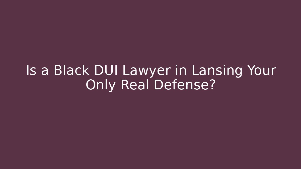 Is a Black DUI Lawyer in Lansing Your Only Real Defense? - V Auction