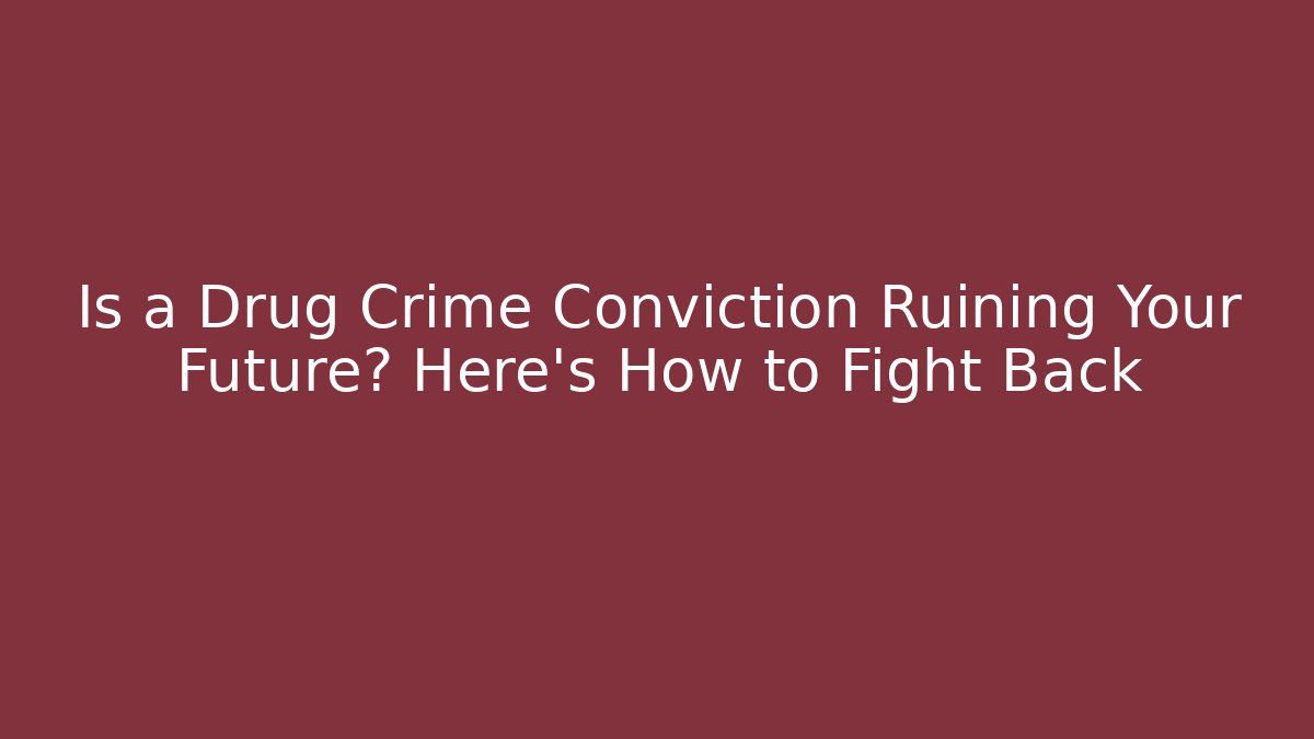 Is a Drug Crime Conviction Ruining Your Future? Here’s How to Fight Back - V Auction