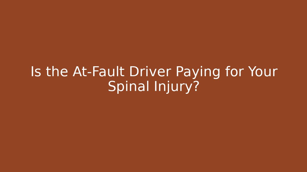 Is the At-Fault Driver Paying for Your Spinal Injury?