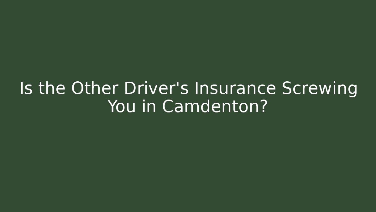 Is the Other Driver’s Insurance Screwing You in Camdenton?