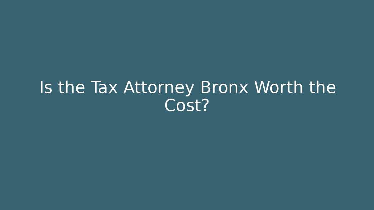 Is the Tax Attorney Bronx Worth the Cost?