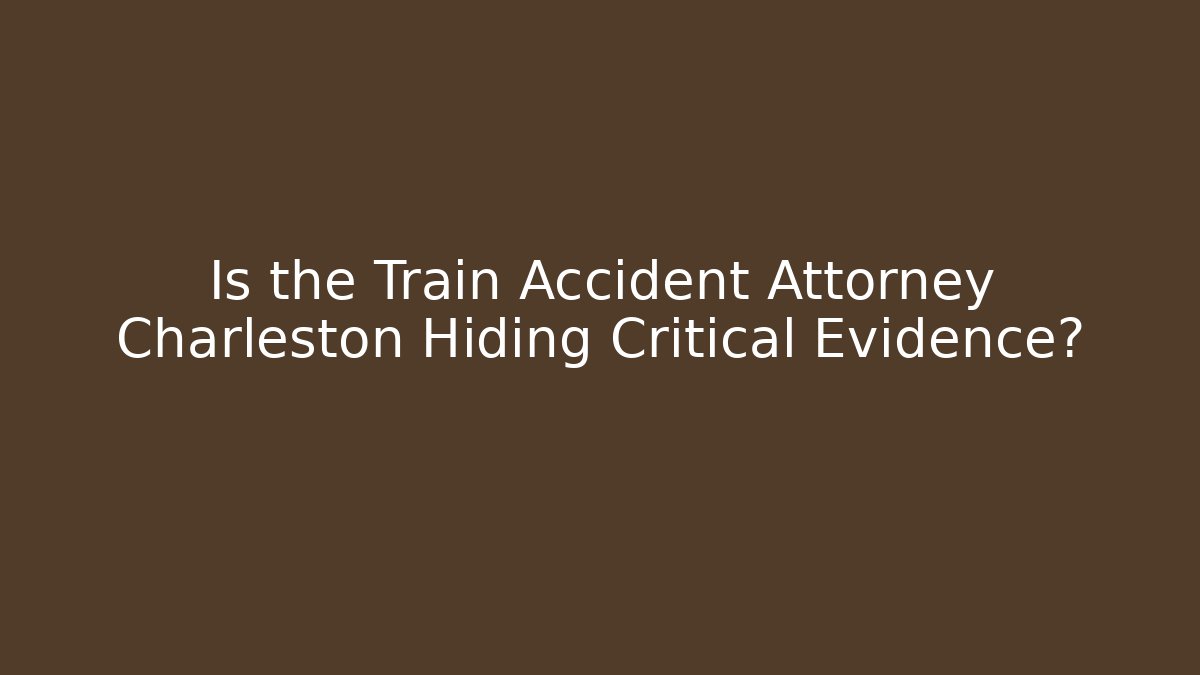 Is the Train Accident Attorney Charleston Hiding Critical Evidence?