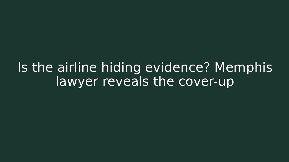 Is the airline hiding evidence? Memphis lawyer reveals the cover-up - V Auction