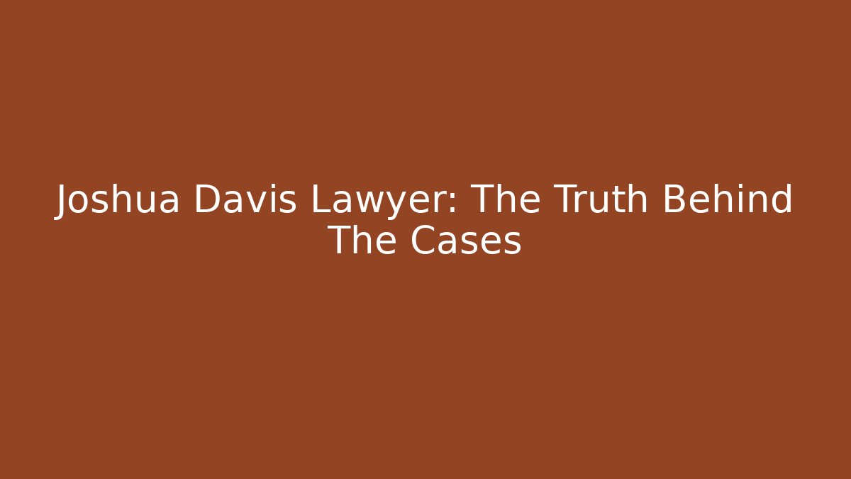 Joshua Davis Lawyer: The Truth Behind The Cases - V Auction