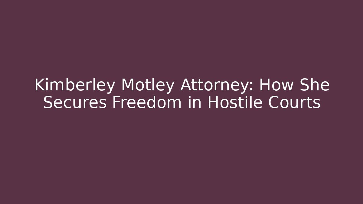 Kimberley Motley Attorney: How She Secures Freedom in Hostile Courts - V Auction