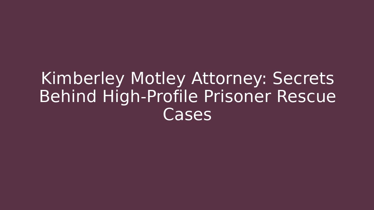 Kimberley Motley Attorney: Secrets Behind High-Profile Prisoner Rescue Cases - V Auction