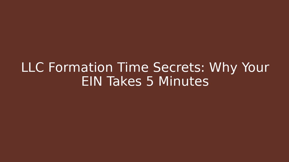 LLC Formation Time Secrets: Why Your EIN Takes 5 Minutes - V Auction