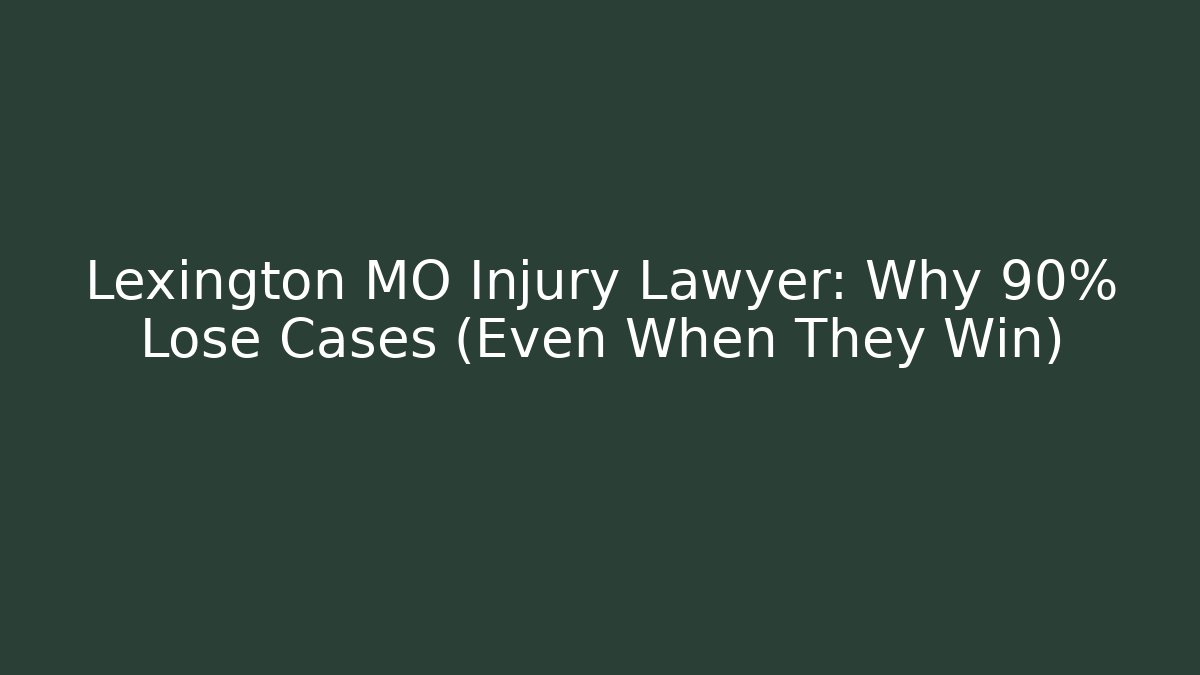 Lexington MO Injury Lawyer: Why 90% Lose Cases (Even When They Win)