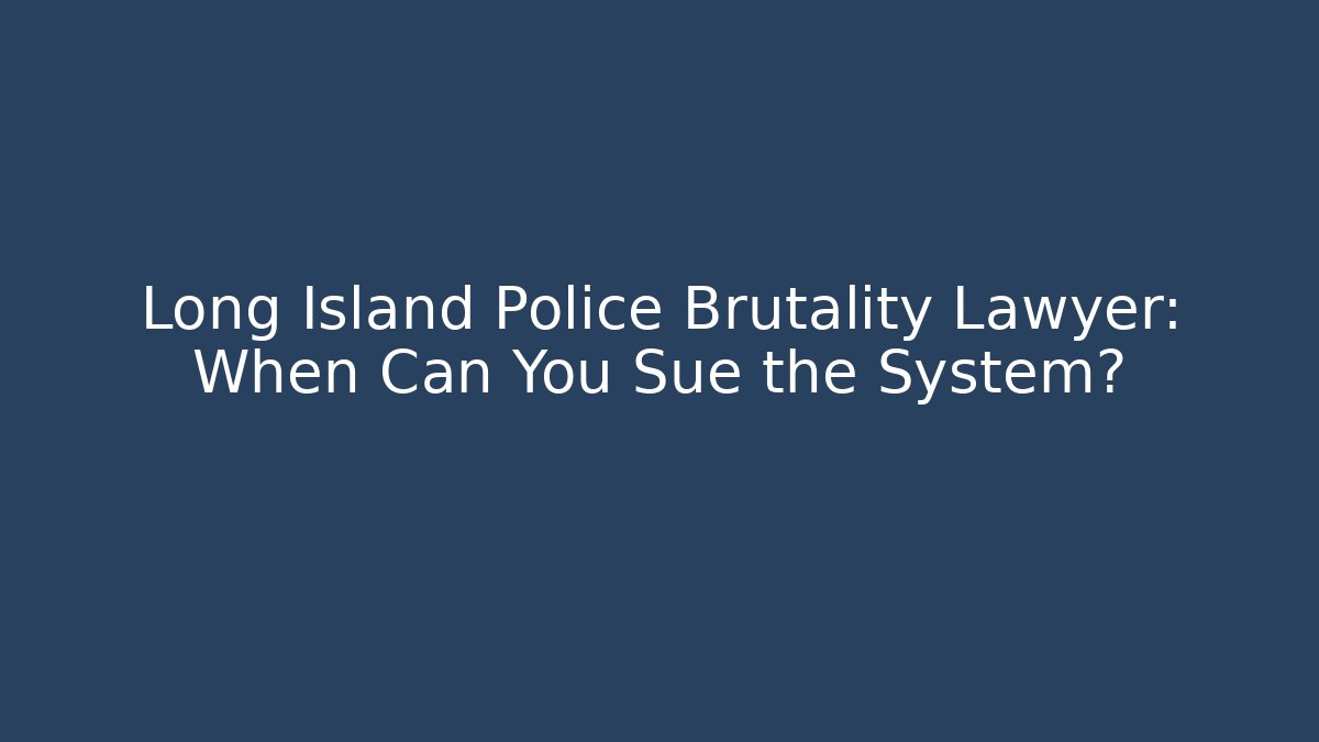 Long Island Police Brutality Lawyer: When Can You Sue the System?