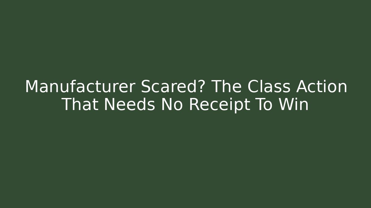 Manufacturer Scared? The Class Action That Needs No Receipt To Win - V Auction