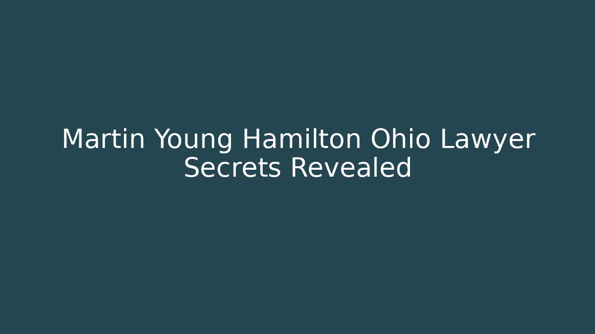 Martin Young Hamilton Ohio Lawyer Secrets Revealed - V Auction