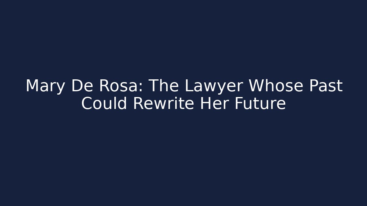 Mary De Rosa: The Lawyer Whose Past Could Rewrite Her Future