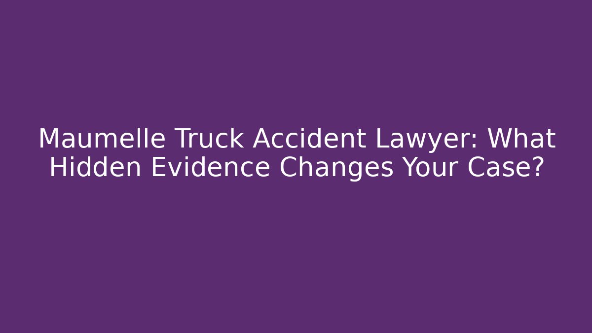 Maumelle Truck Accident Lawyer: What Hidden Evidence Changes Your Case?