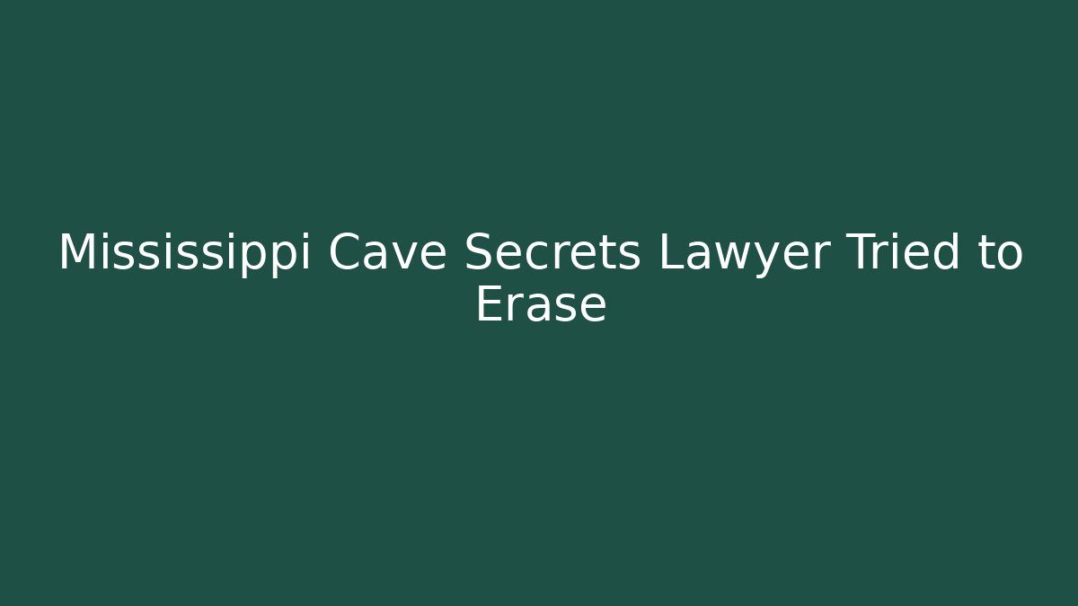 Mississippi Cave Secrets Lawyer Tried to Erase - V Auction